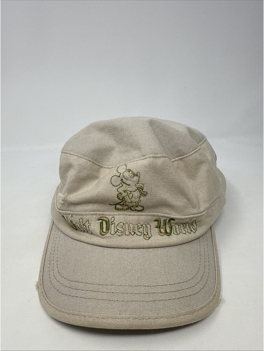 VTG Disney Hat Beige Khaki Mickey Mouse Through The Years Embroidered Adjustable
